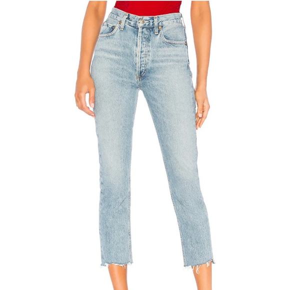 Agolde Riley High Rise Straight Crop Jeans Size 24